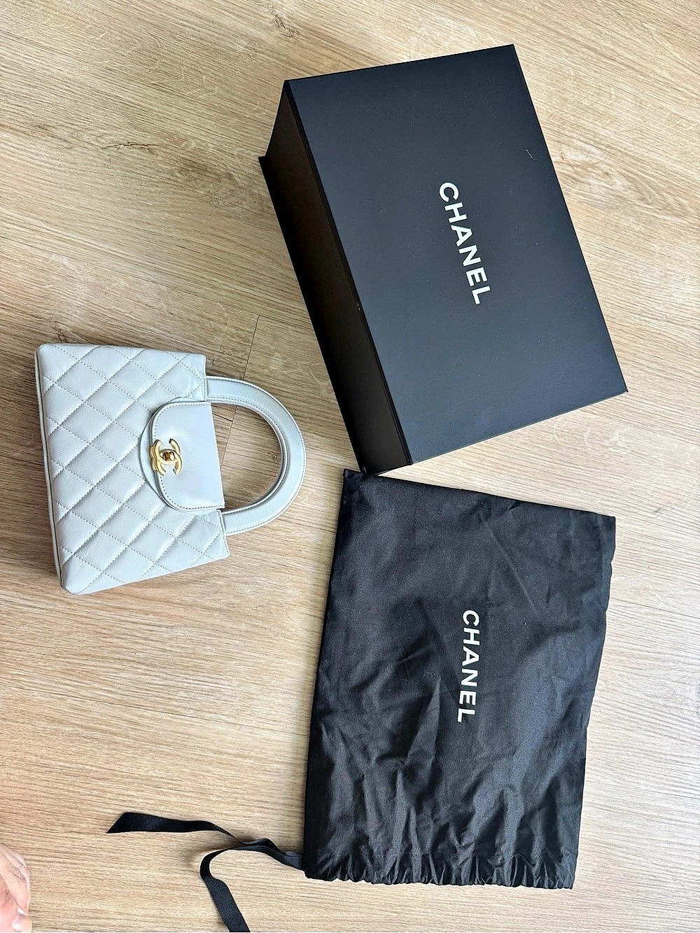 Chanel Mini Classic Rectangular Top Handle Flap Bag White